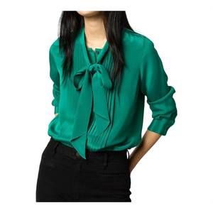 ANN MASHBURN Teal Blouse with Pleated Front
